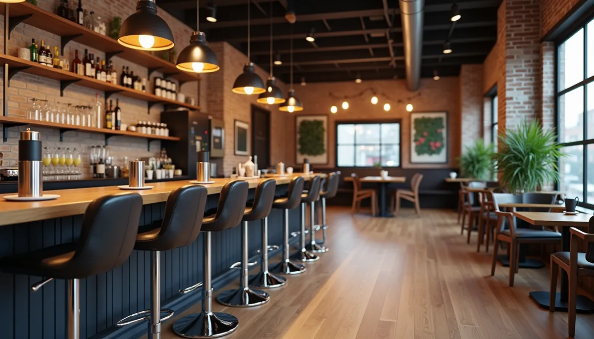 Döner tabanlı bar sandalyesi kafe ortamında 360 derece dönüş