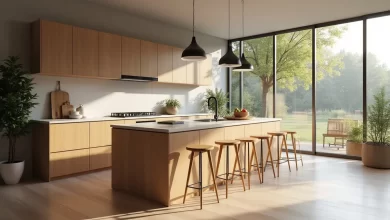 Bar sandalyesi ayak tipi sabit tabanlı ahşap model mutfak adası