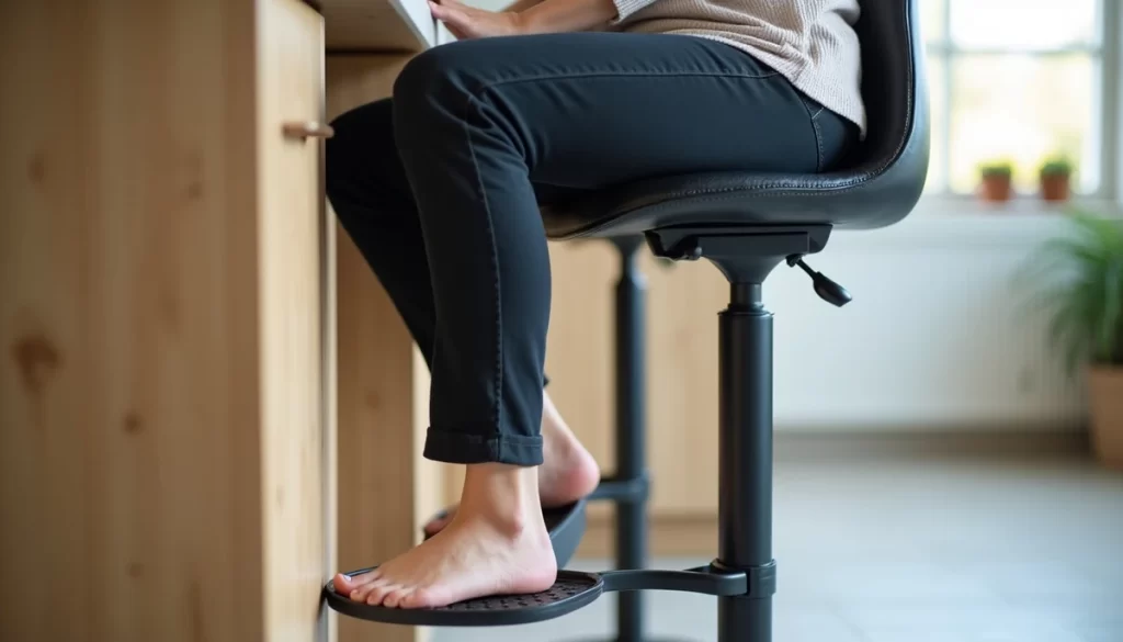 Bar sandalyesinde dogru ergonomik oturum pozisyonu ve ayak destegi
