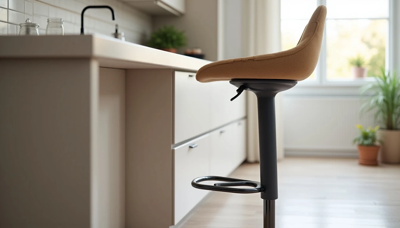 Tezgah yüksekliğine uygun ergonomik bar sandalyesi örneği