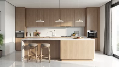 Tezgah yüksekliğine uygun seçilmiş modern bar sandalyesi