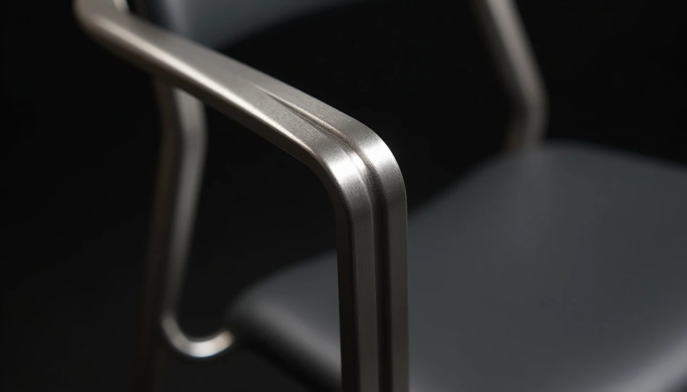 Paslanmaz çelik sandalye detay yakın çekim, metal eklem yerleri ve toz boya kaplama kalitesi