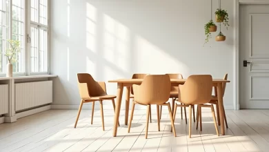 Ahşap sandalye seçimi - modern yemek odasında şık meşe sandalyeler