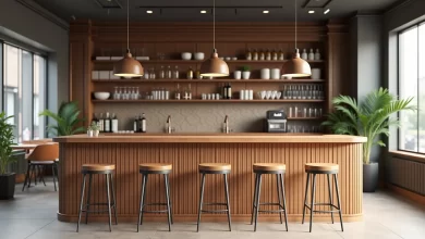 Farklı renklerde bar sandalyeleriyle modern cafe bar sandalyesi renk seçimi