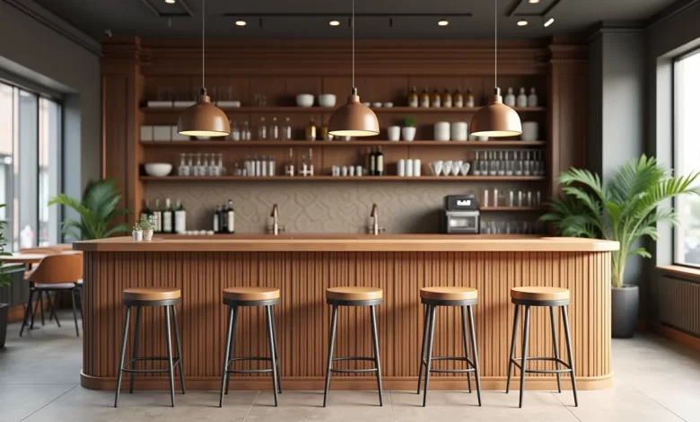 Farklı renklerde bar sandalyeleriyle modern cafe bar sandalyesi renk seçimi