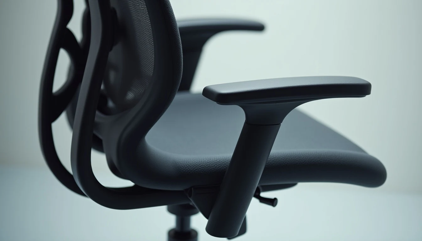 Ofis sandalyesi ergonomik bel desteği ve kol desteği detay görünümü